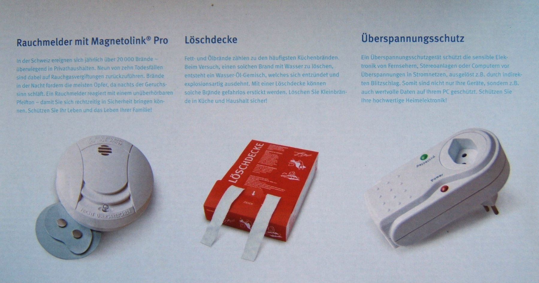 Alarmanlagen: SICHERHEITSBOX MIT RAUCHMELDER, LÖSCHDECKE ETC. – Neu und originalverpackt aus Brunnen von Nonne04 2