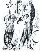 Marc Chagall - Schreihälse - Vintage Lithographie 1963
