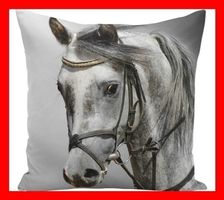 Kissenbezug Pferd Ross Schwarz Weiss Sofa Couch Bett Zimmer