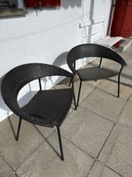 Gartenstühle Rattan Optik Metall schwarz 2 Stück gebraucht