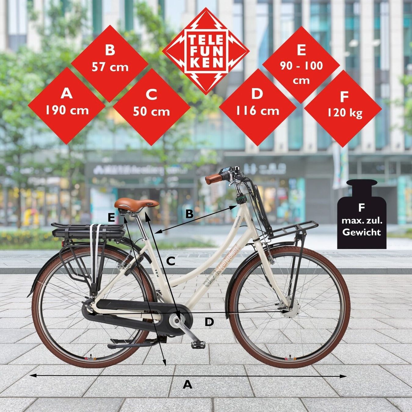 Velos: Telefunken E-Bike City RT540 creme – Neu und originalverpackt aus Bottighofen von zaap 5
