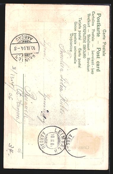 Cartoline postali: Präge-AK Aarau, Oberturm mit Zigarrenge – Usato da Berlin venduto da bartko-reher 1