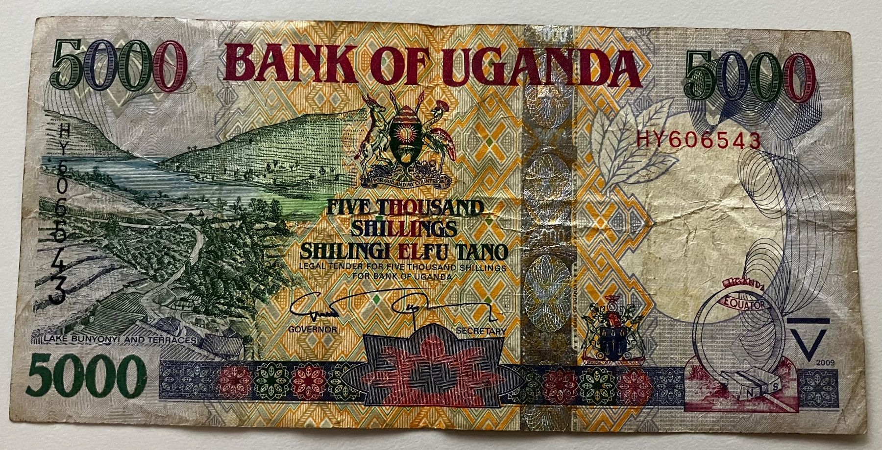 Banconote: Uganda 5000 Shillings 2009 – Usato da Algetshausen venduto da Carrhard