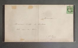 FRANCE 1862 : Paris, Nap., 5 c sur enveloppe pliée