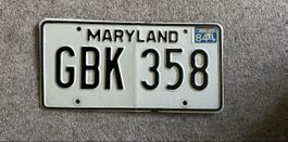USA Nummernschild Maryland 