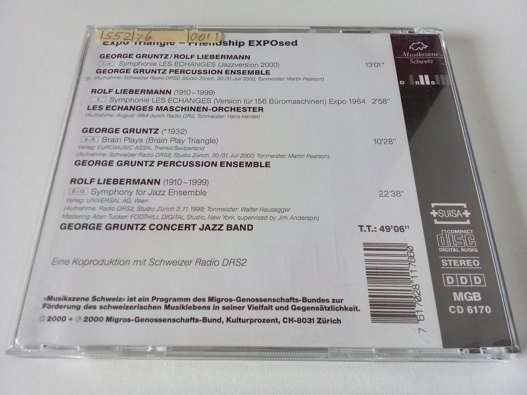 CD: George Gruntz - Expo Triangle – Usato da Bilten venduto da Bora3 1