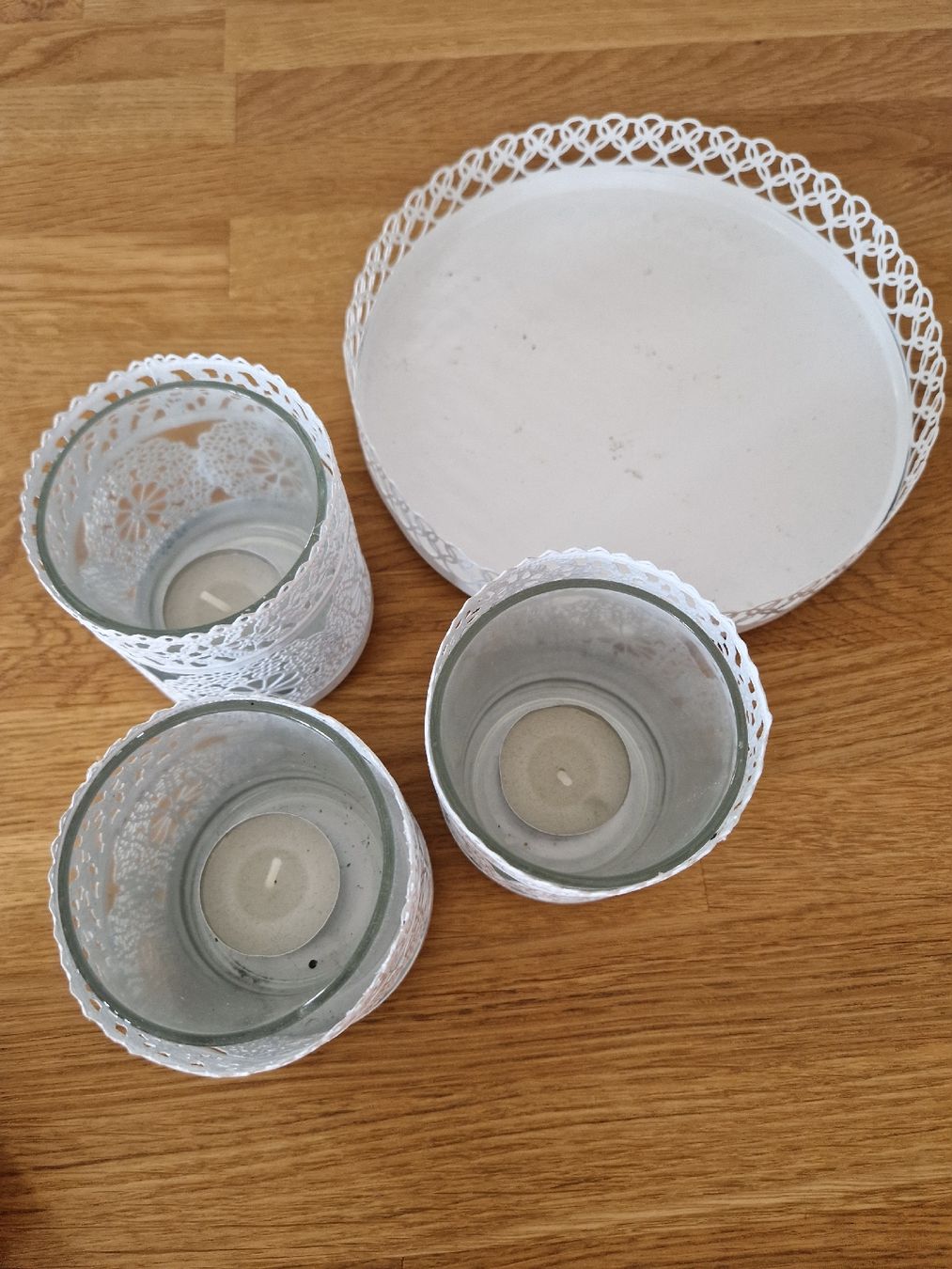 Tutte le decorazioni: Kerzenständer-Set aus Weissmetall-Spitze – Nuovo (secondo la descrizione) da Kulmerau venduto da Doene7 1