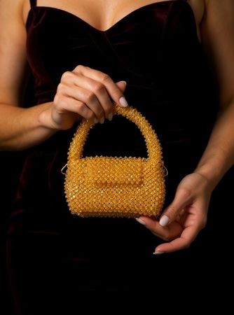 Pochette in perline di cristallo fatta a mano