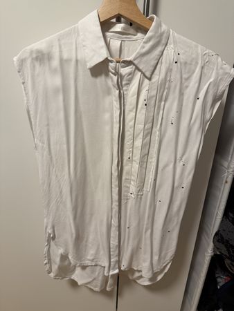 Weisses Top, ärmellos, stylisch, Grösse M, neuwertig!