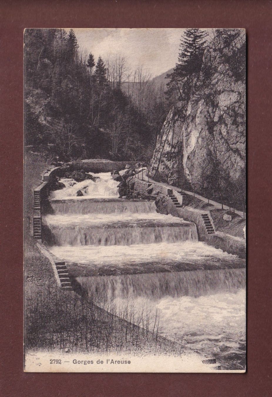 Cartoline postali: GORGES DE L'AREUSE - 1913 – Usato da Pully venduto da nicecards-shop