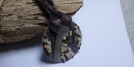 Collier de marque avec grand pendantif nacre Bijou NILE