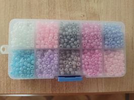 Kunststoffperlen Perles Set Bunt Matt-Mix Sortierbox