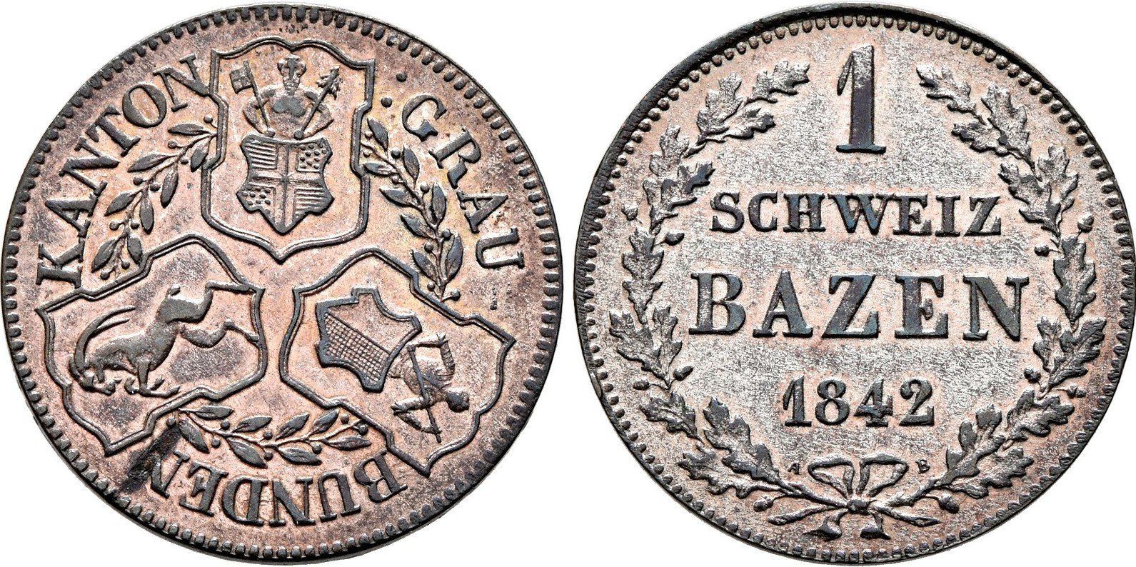 Tutti le monete: Graubünden: 1 Batzen 1842 +++ TOP +++ – Usato da Pfungen venduto da Aguti77