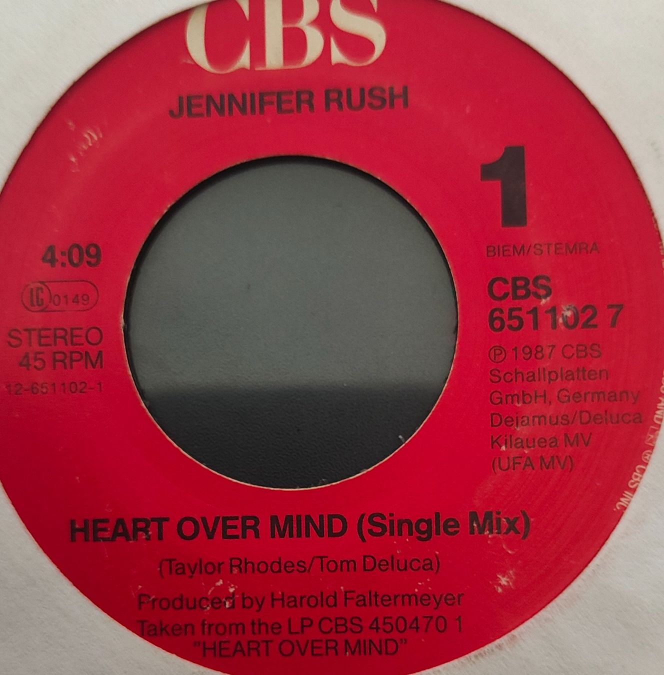 Schallplatten: Vinyl-Single Jennifer Rush - Heart Over Mind – Gebraucht aus Langenthal von Modo39