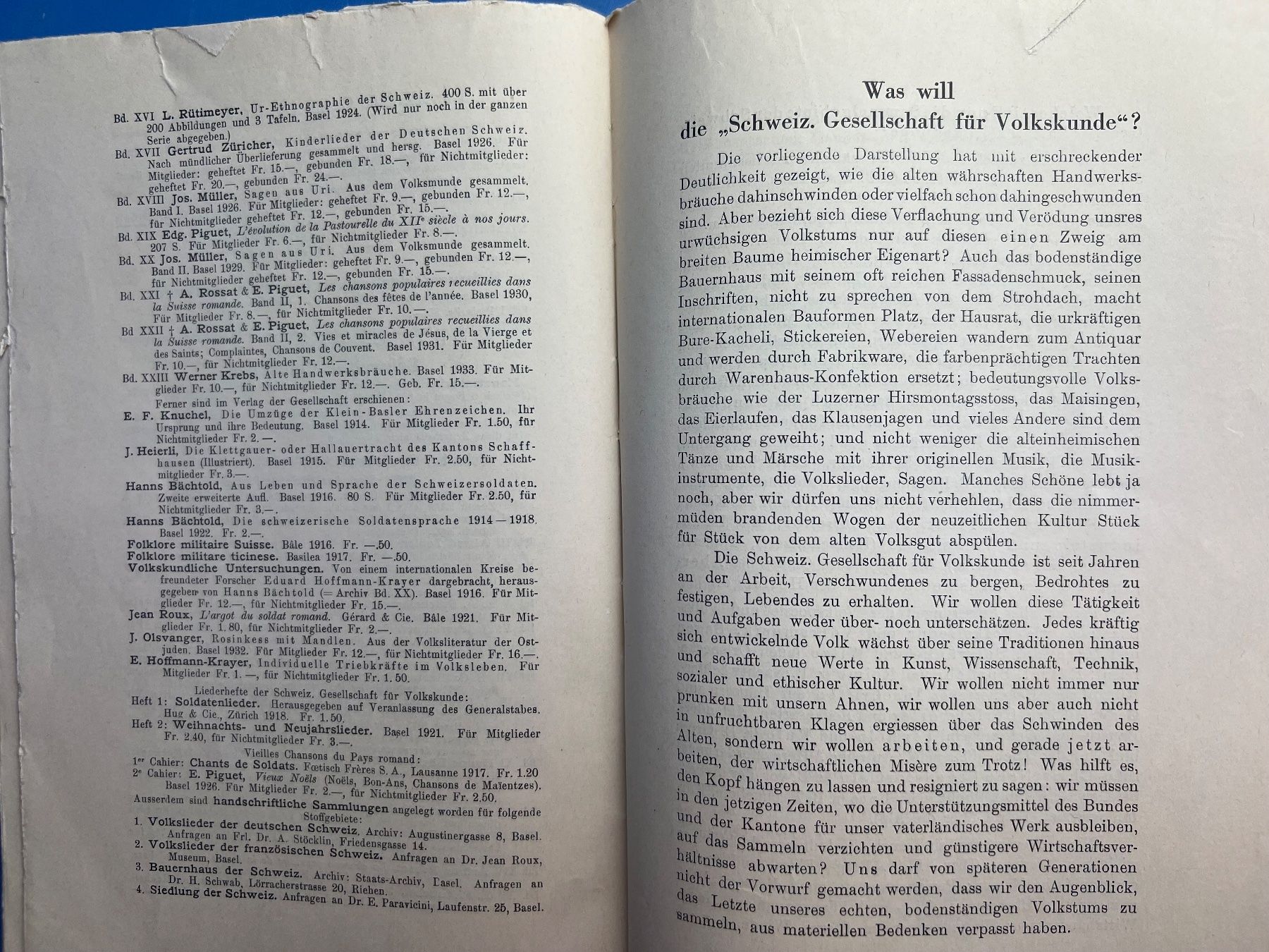 Libri: Alte Handwerksbräuche W. Krebs Buch 1933 Basel – Usato da Unterengstringen venduto da Gustav03 2