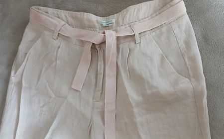 BENETTON DAMEN LEINEN LANGEHOSE GRÖSSE IT 44= EU 40