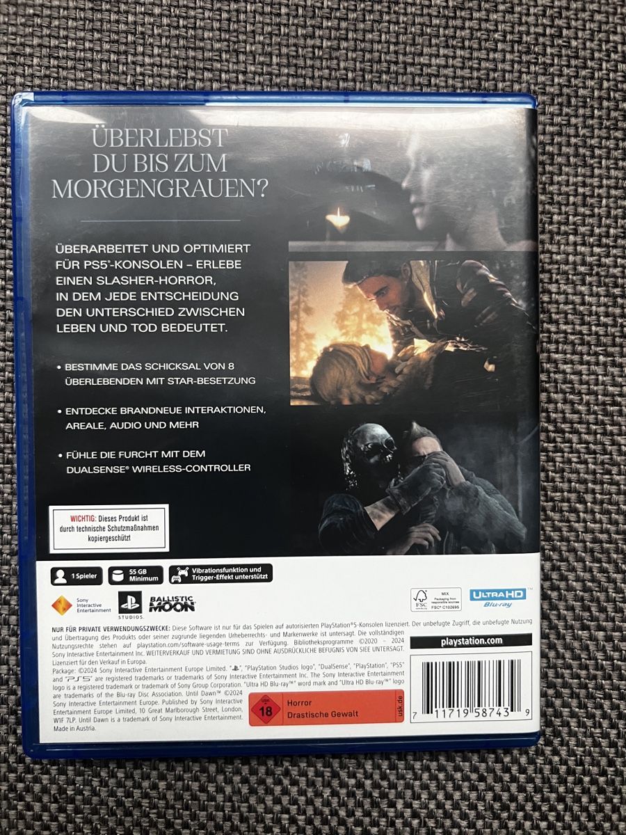 Giochi: Until Dawn PS5 Spiel/Game  – Usato da Biel-Benken BL venduto da edu_j8mz 1
