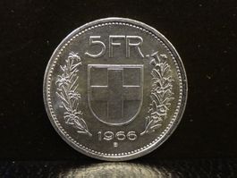 5 Franken Silber 1966 Fünfliber Münze