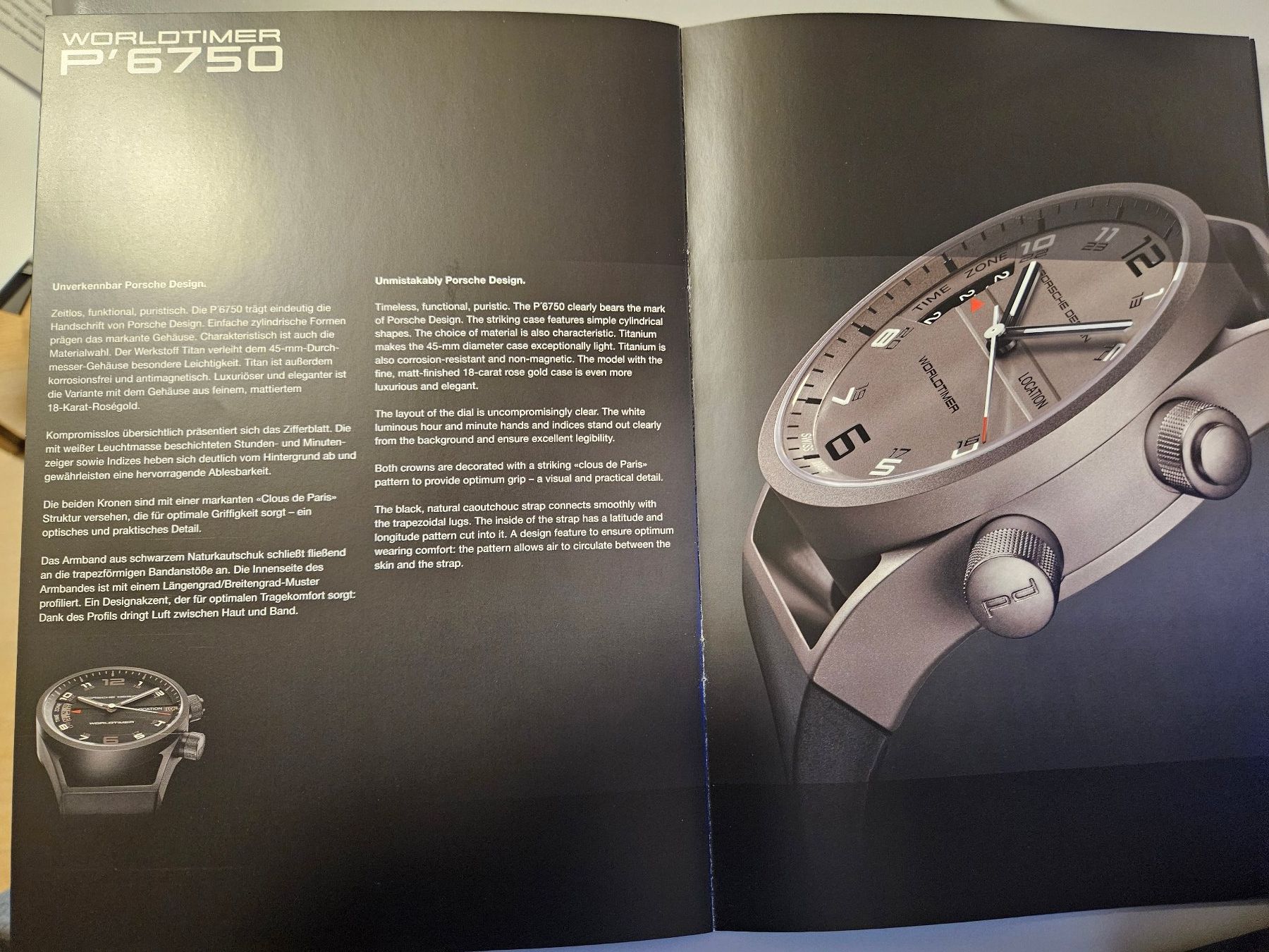 Eterna Documents: Katalog Porsche Design by Eterna Worldtimer P'6750 - 2008 – D'occasion à Langendorf par Bruenu 2