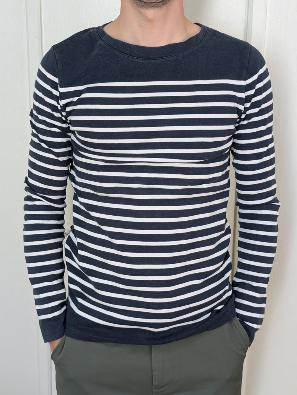 T-shirt: Blau-Weiss gestreiftes MRM Top M – Usato da Zürich venduto da lin_99vx