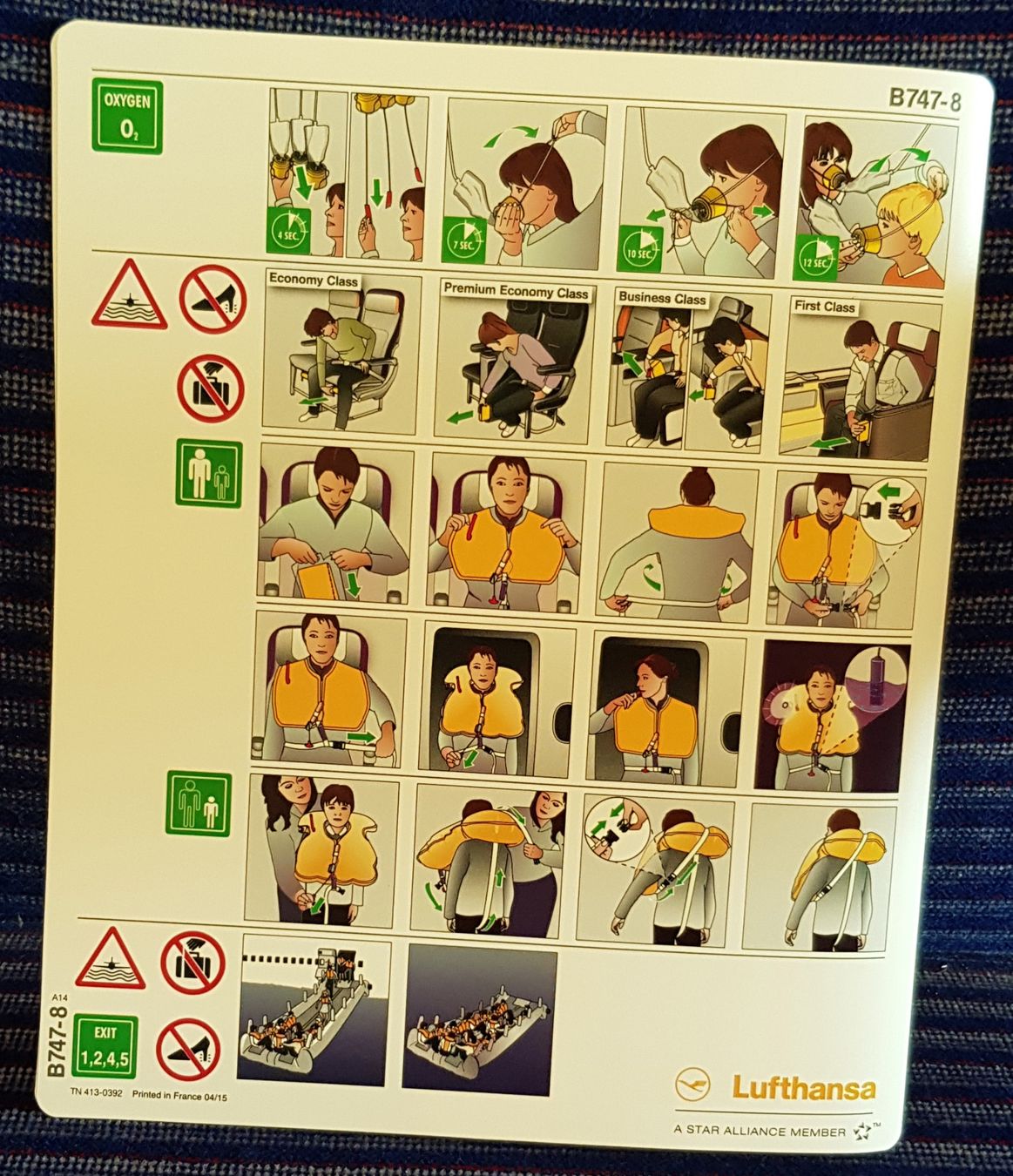 Cartoline: Lufthansa Safety Card B747-8 – Usato da Goldau venduto da Cyhi 2