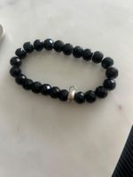 THOMAS SABO Charm-Armband Obsidian-Beads 925 Sterling Silber