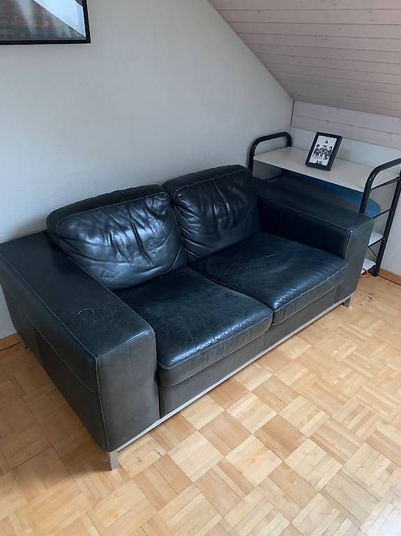 Sofas: Schwarzes Ledersofa – Gebraucht aus Adligenswil von Levendeur95 3