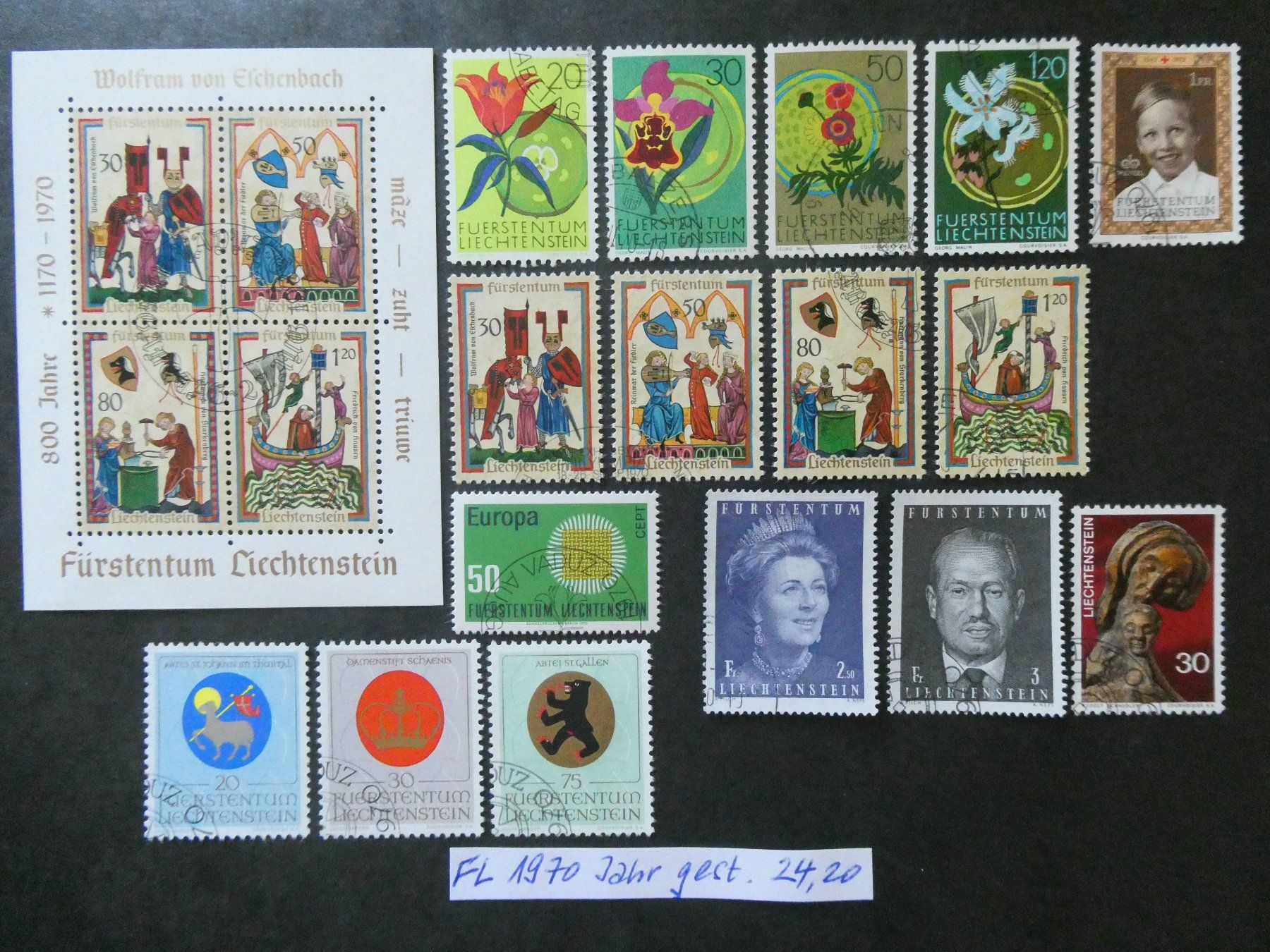 Tutti i francobolli: FL 1970 Jahr gestempelt – Usato da Lausen venduto da Herbamare01