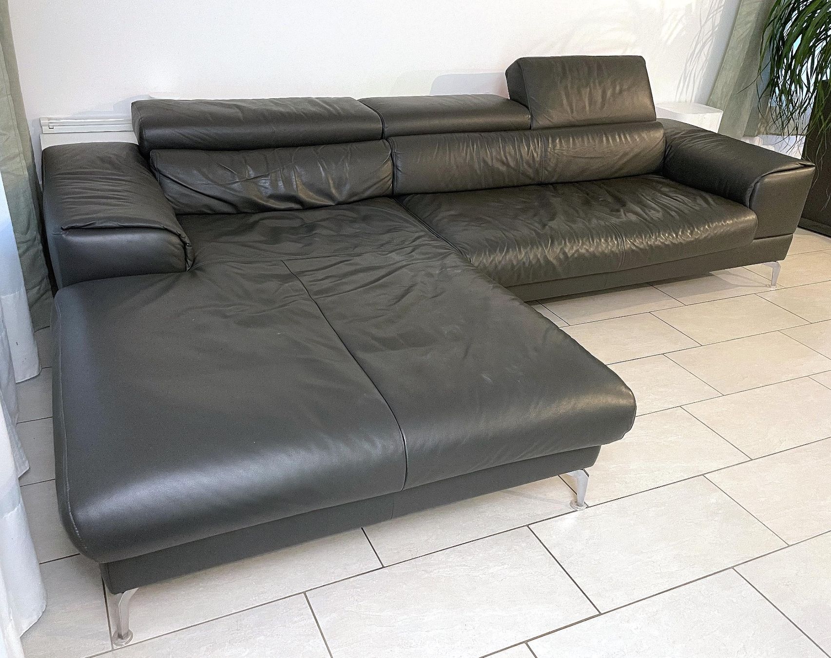 Sofas: Ecksofa Echtleder graphitgrau – Gebraucht aus Uster von Hotzli 2