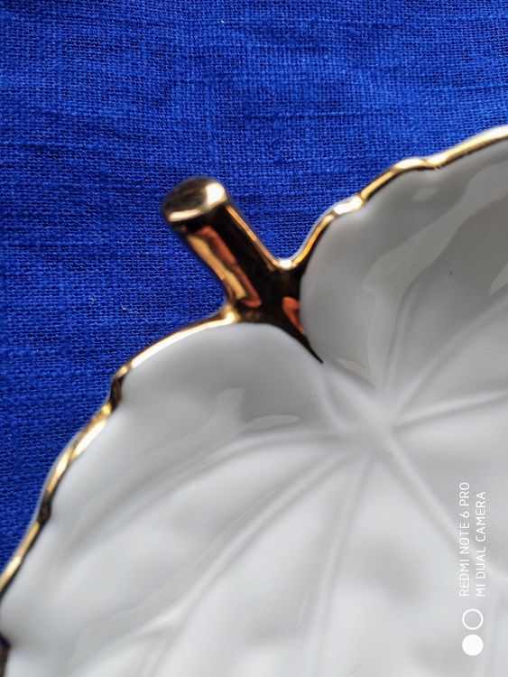 Blattschale mit Goldrand Blatt Stil eierschalen 12x14.5x3 cm | Kaufen ...