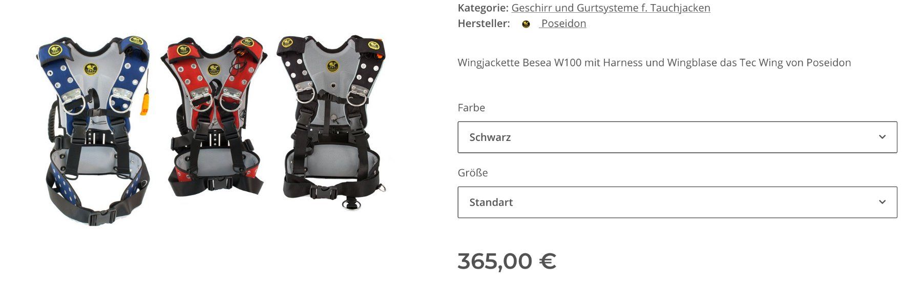 Sistema di controllo: Tauchsystem, neuwertiges BESEA Rückentrage System, Poseidon – Usato da Lachen SZ venduto da bootele 6
