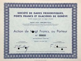 Gares Frigorifiques, Ports francs et Glacières Genève - 1947