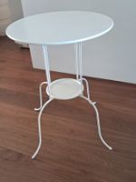 Stilvoller Rundtisch, drinnen/draussen, weiss Metall