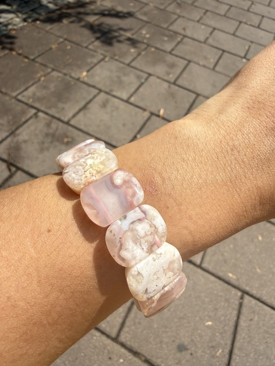 Bracciali & Braccialetti: Sakura Achat Armband  Rosa – Elastischer Kirschblüten – Nuovo (secondo la descrizione) da Jegenstorf venduto da SteinGlanz 2