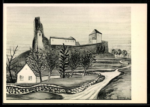 Cartes postales: sign. Jan Zrzavy: Blick zu einer Anlage  – D'occasion à Berlin par bartko-reher