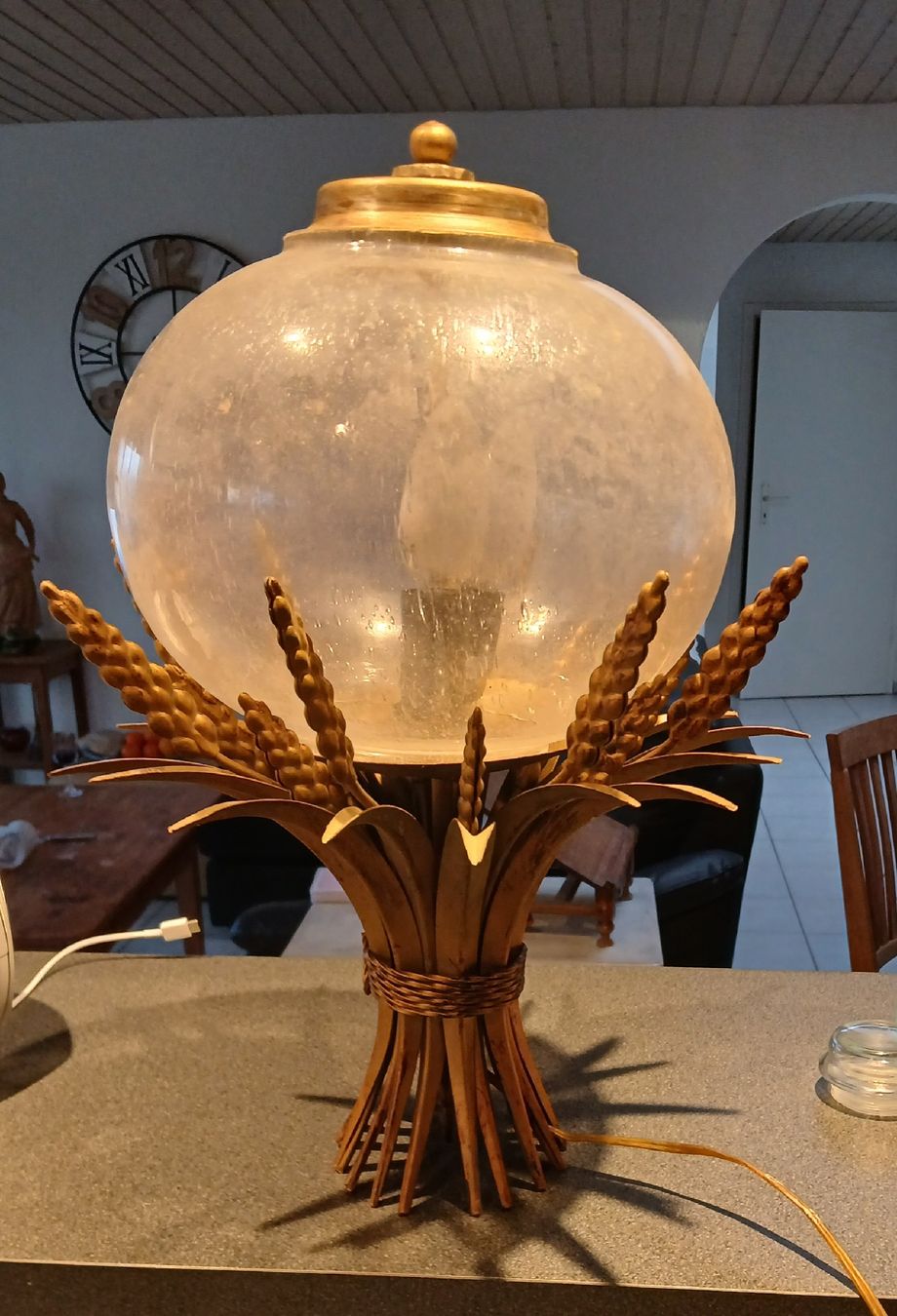 Lampade: Lustre vintage blé doré – Usato da Corcelles-Payerne venduto da evalyne 2