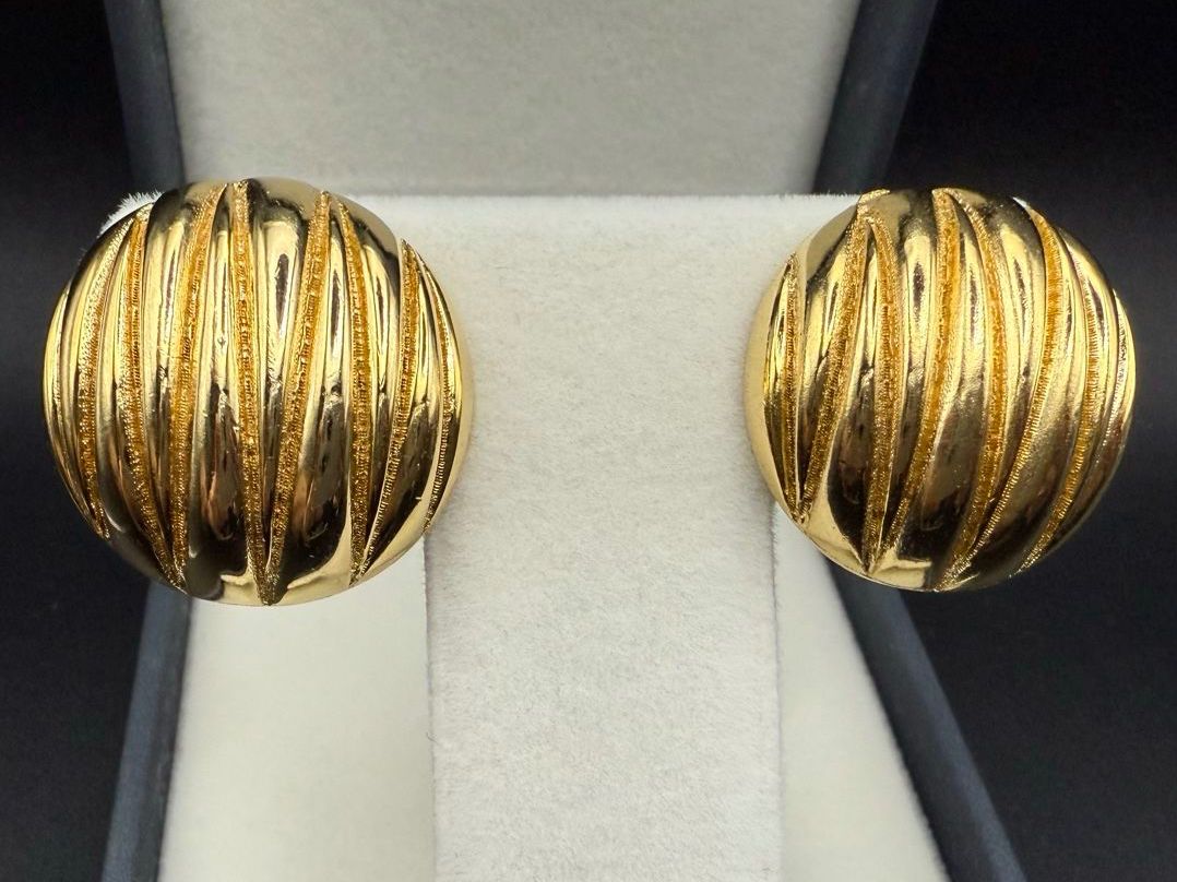 Orecchini pendenti & Orecchini a lobo: Goldfarbe Vintage Ohrringe, Clip – Usato da Lamone venduto da LaCantinaMagica