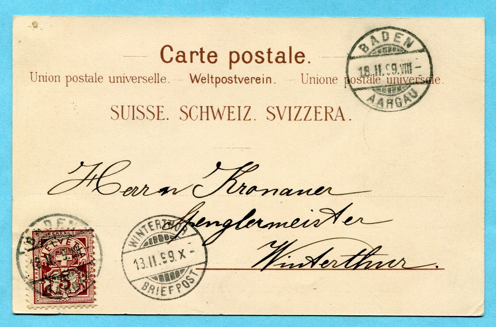 Cartes postales: Gruss aus Baden 1899 – D'occasion à Opfikon par Prophila 1