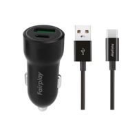 Chargeur voiture 20W USB-C/USB-A vers USB-C