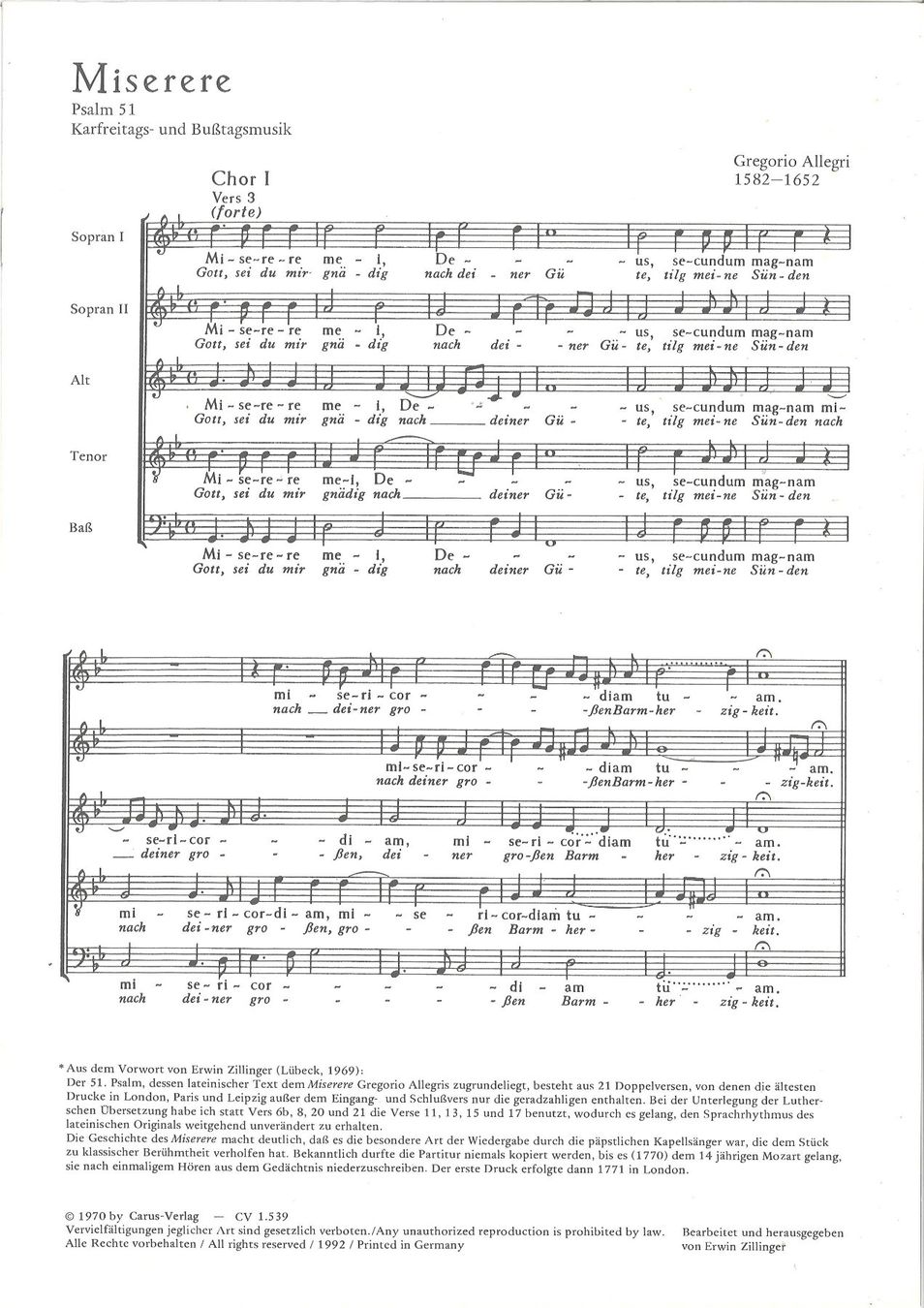 Libri: 20x Allegri Gregorio - Miserere – Nuovo (secondo la descrizione) da Neuchâtel venduto da Maudicia