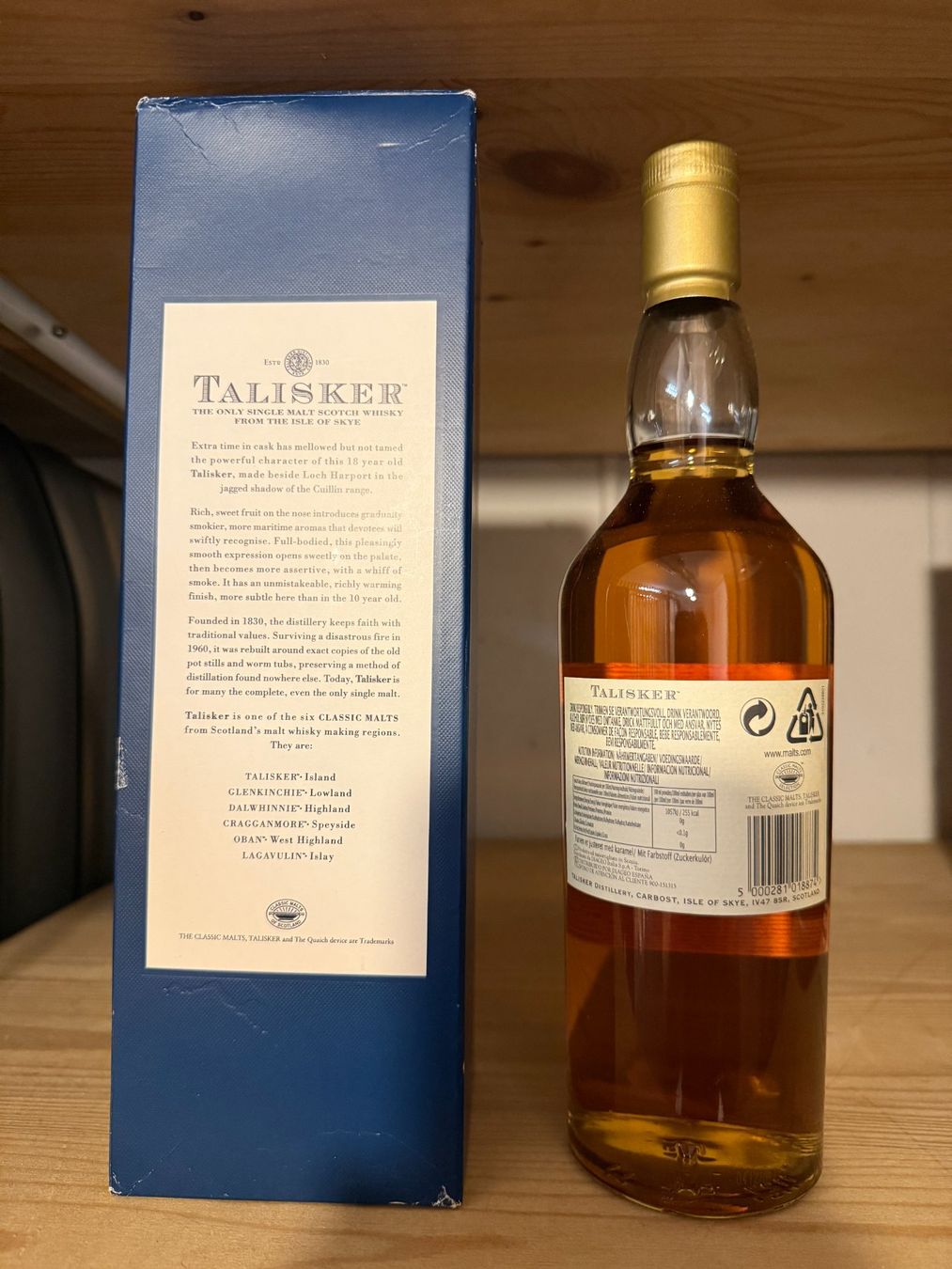 Talisker Spirituosen: Talisker 18y, ältere Abfüllung – Neu und originalverpackt aus Zürich von Nistel 1