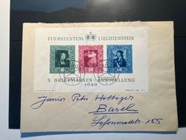 FDC F.Liechtenstein Block 1949