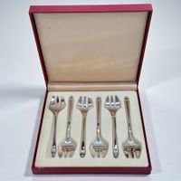 Ensemble vintage français de six fourchettes à huîtres