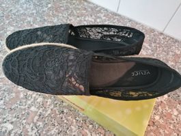 Schwarze Espadrilles von Venice, Grösse 43, neuwertig
