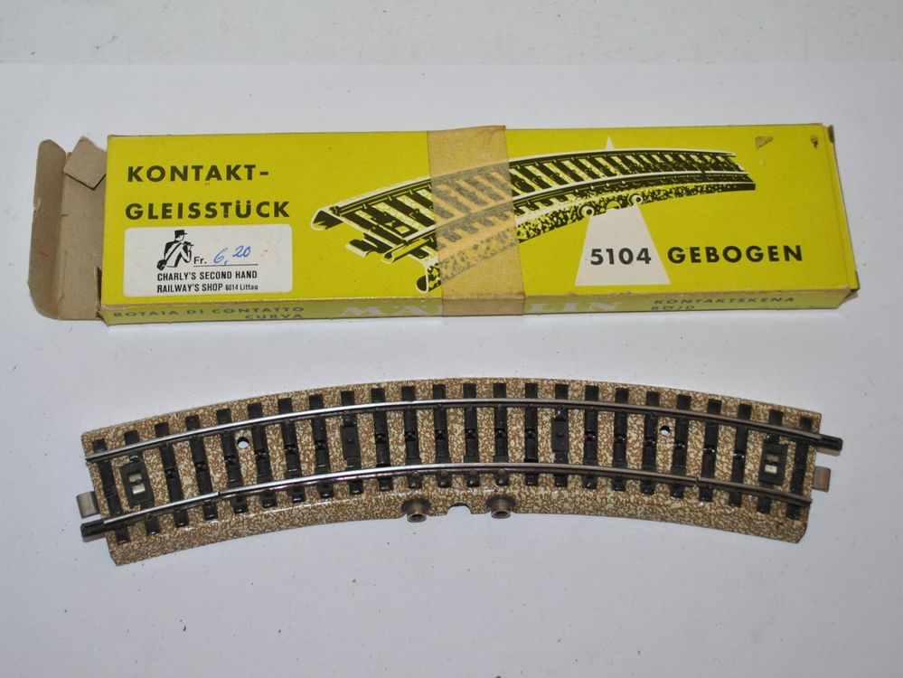 MARKLIN H0 - 5104 - CURVED CONTACT TRACK - M Track (75) - UK