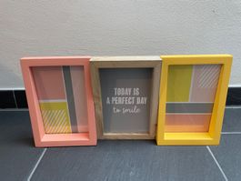 3er Set Fotorahmen, Holzrahmen, Top Zustand