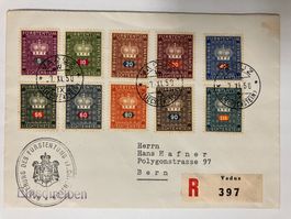 Dienstmarken 1950, Kat. 35-44, FDC, KP 140.--