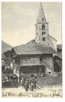 Eglise d' Evolène (VS) Dorfpartie mit Kirche - Sion 1904