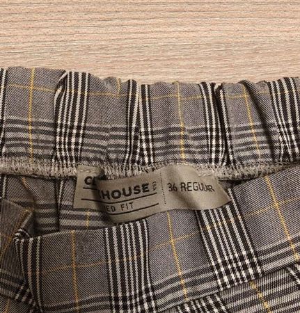 Coole karierte Stoffhose mit Seitenstreifen, Gr. 36