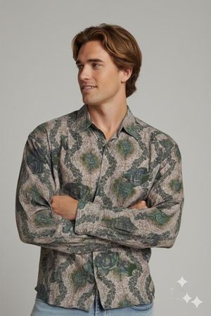 Vintage Azzurra Casual Button-Down-Hemd mit Blumenmuster -